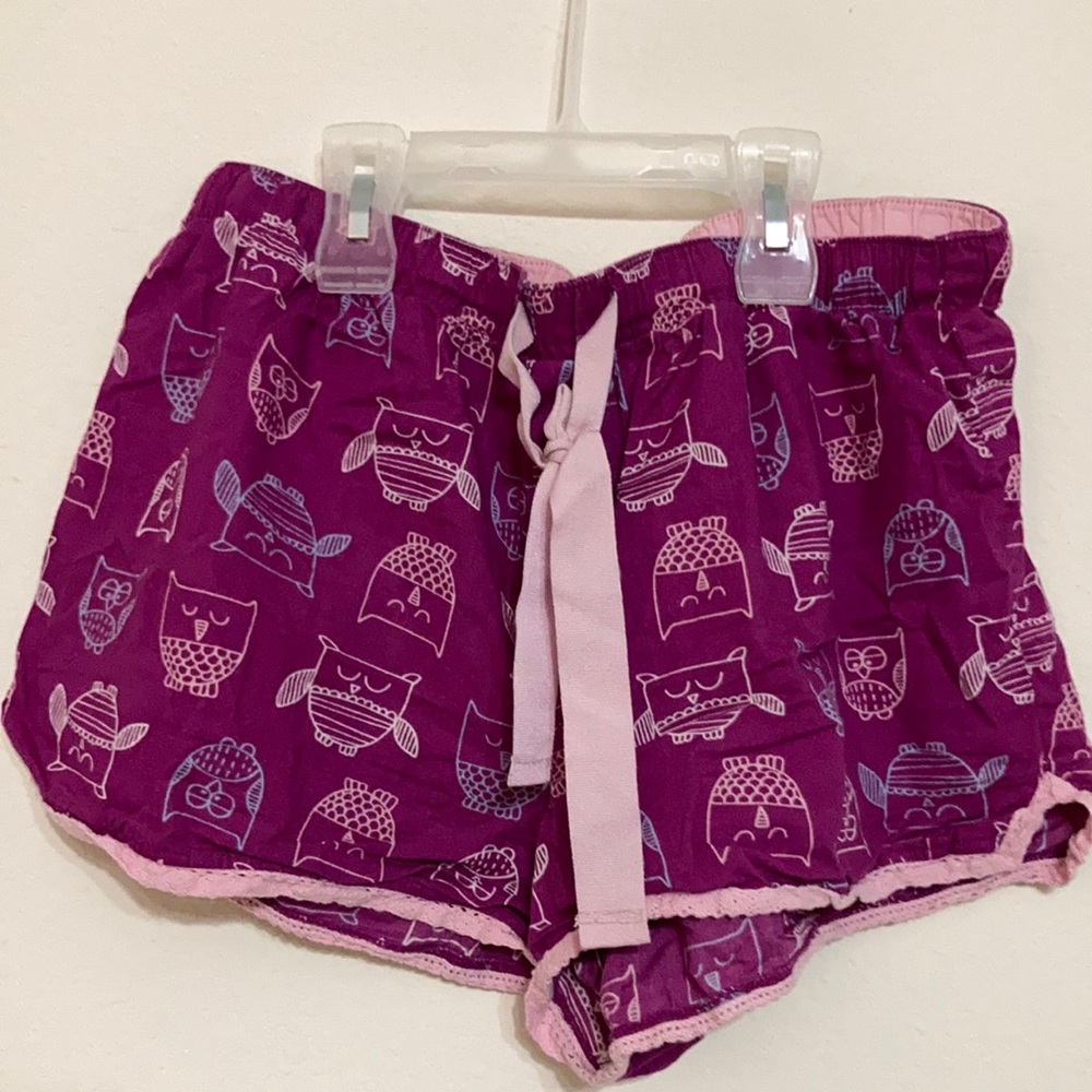 Pink owl pj shorts